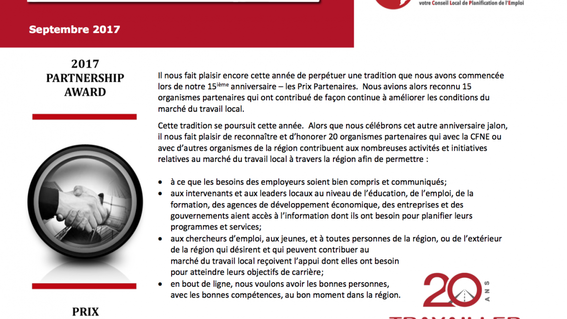 CFNE Le bulletin de nouvelles de septembre 2017